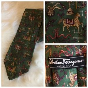 Salvatore Ferragamo Tie Hunter Green Statement